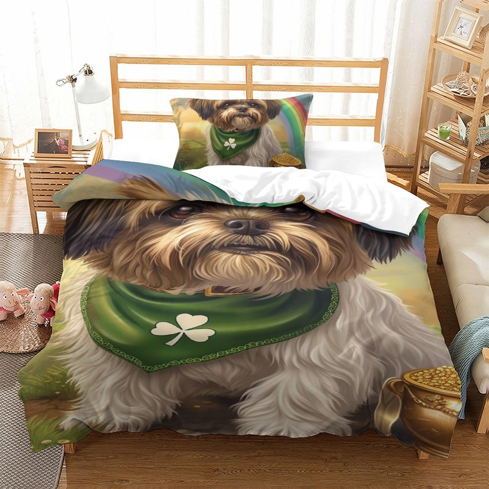 Housse de couette 3D chien pour créer un cocon douillet dans une chambre