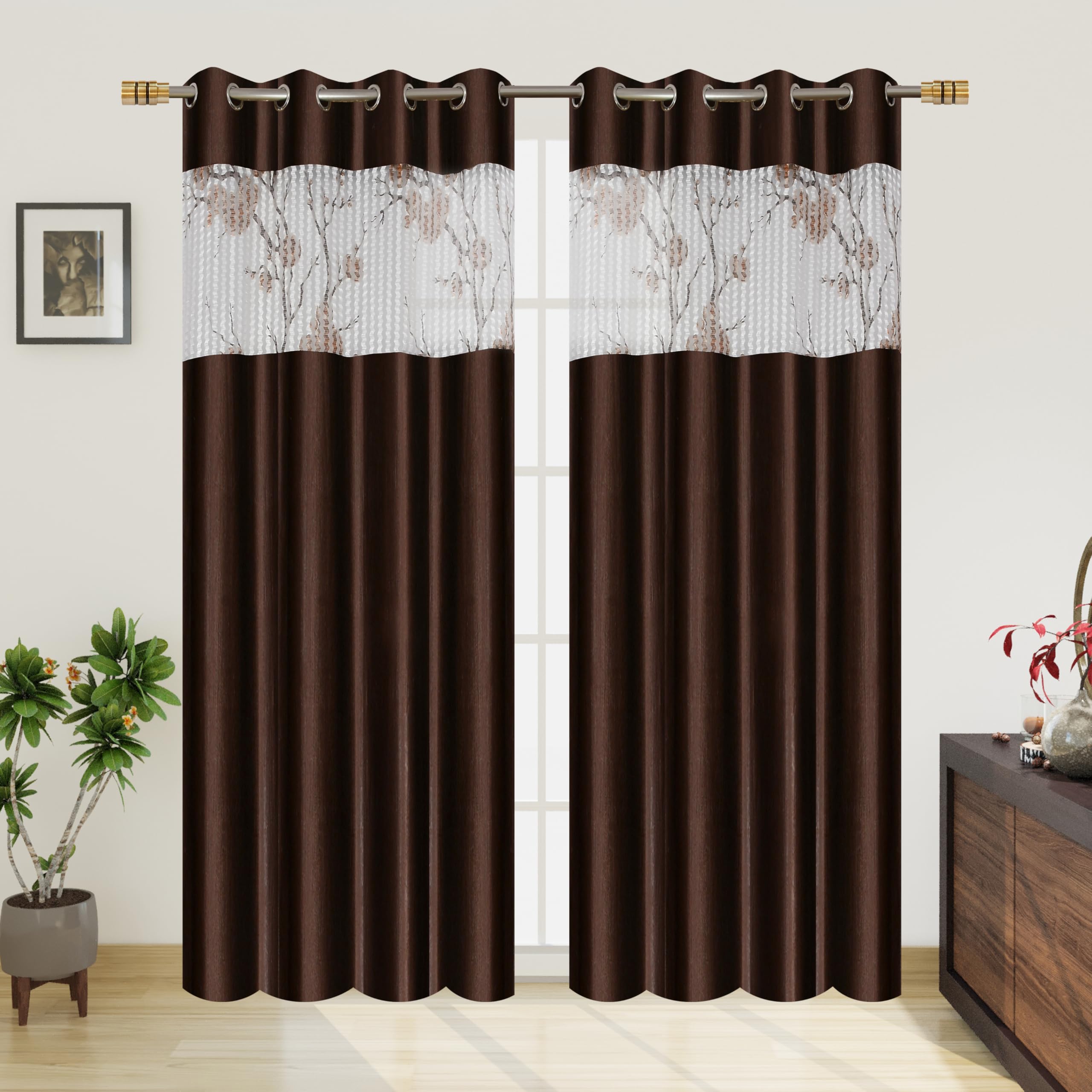 Small Window Curtains - Coffee -11