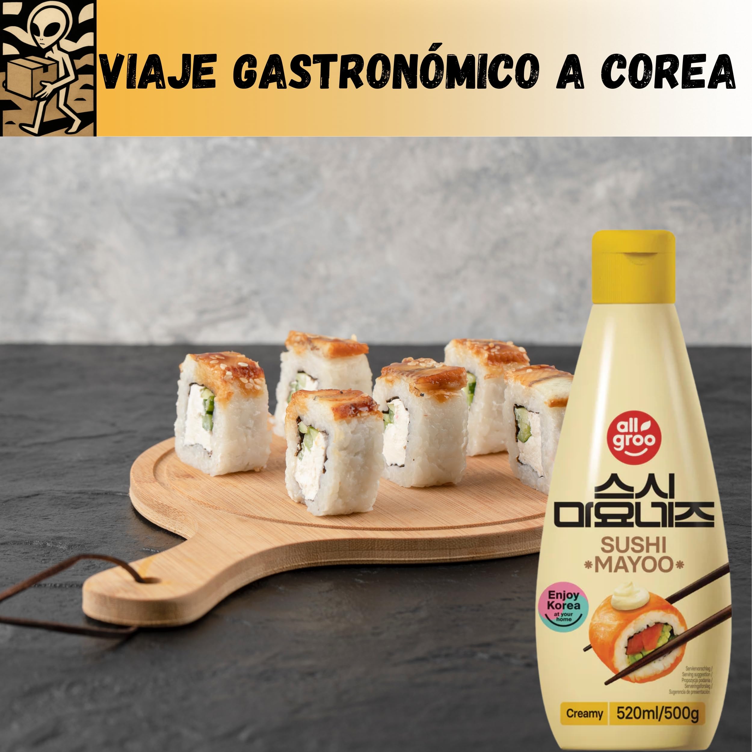 Mayonesa Coreana Estilo Kimchi y Sushi – Salsa Cremosa Gourmet 500g – Sabor Picante Suave y Umami Asiático – Ideal para Sushi, Bowls, BBQ y Cocina Fusión