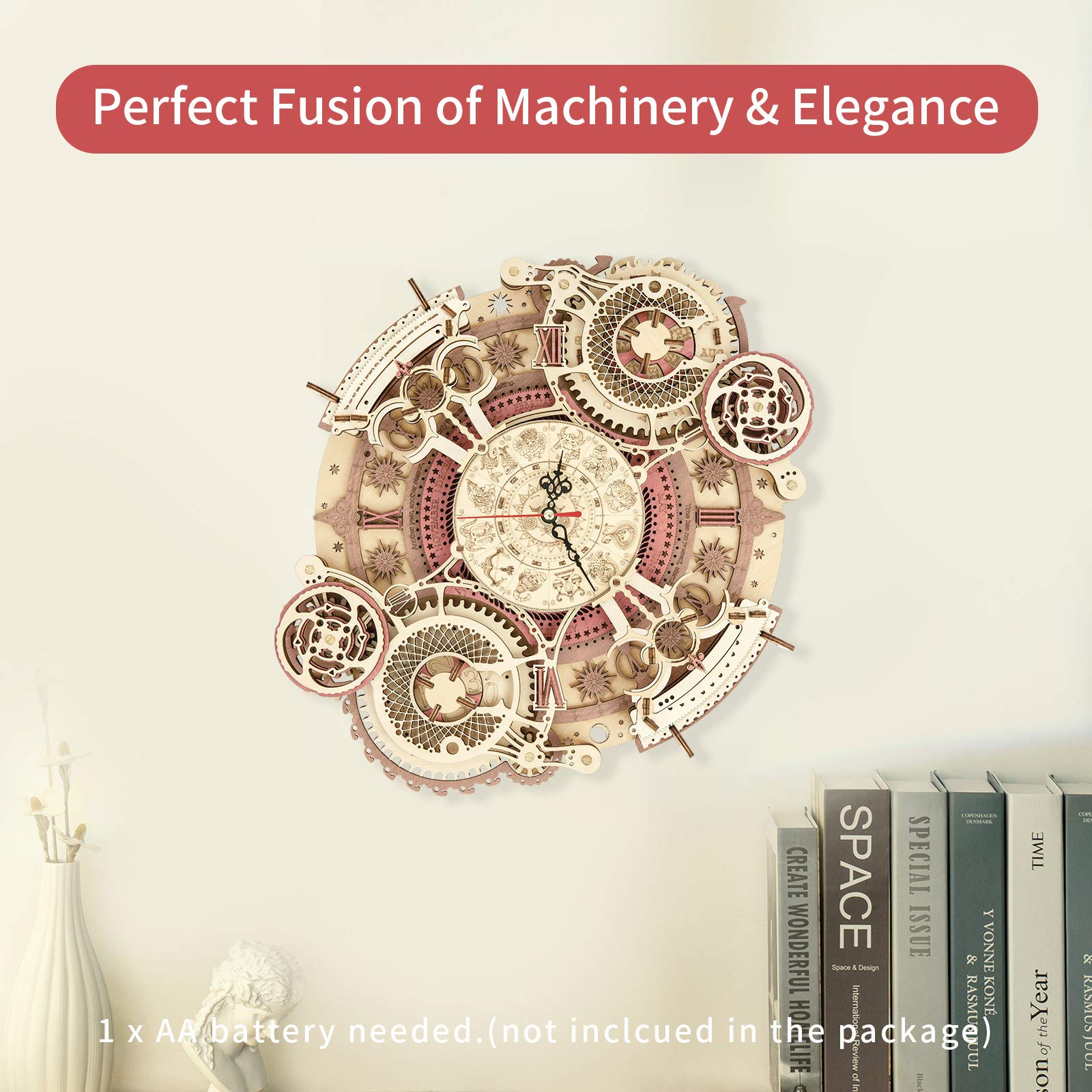 立体パズル 木製 振り子時計 機械モデル 手作り 干支壁時計 Amazon | ROKR 3D立体パズル 木製 振り子時計 機械モデル 手作り 干支