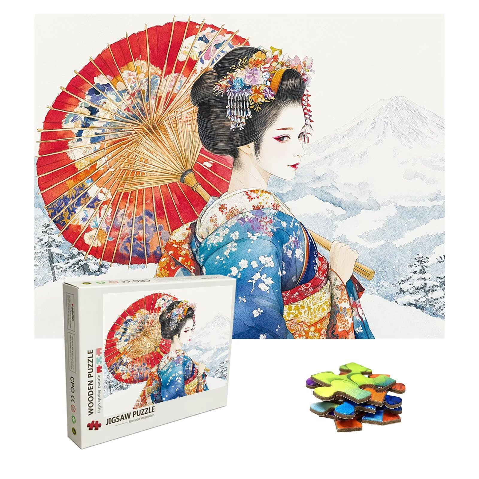 Pokryte śniegiem górskie puzzle 1500 elementów, trudna zagadka, drewniane puzzle dla dorosłych, puzzle dla całej rodziny, zestaw "zrób to sam", dla dorosłych, odpowiednie jako dekoracja i prezent