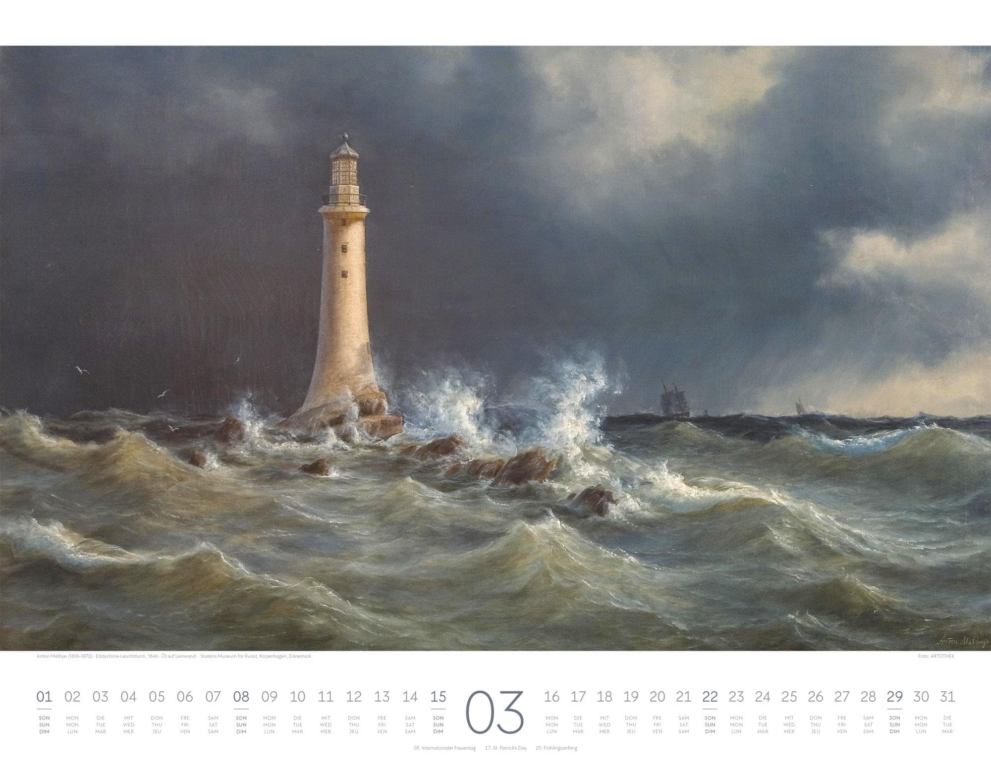 Kunstwerk Meer Kalender 2026 | Stilsicherer Kunst-Kalender im großen Querformat (54x42 cm) | Impressionismus & Expressionismus | Landschaft & Natur