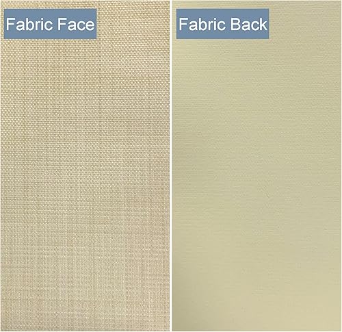 Miniatura 3 de Persianas enrollables texturizadas 100 % opacas de color beige y amarillo, fácil instalación para el hogar y la oficina