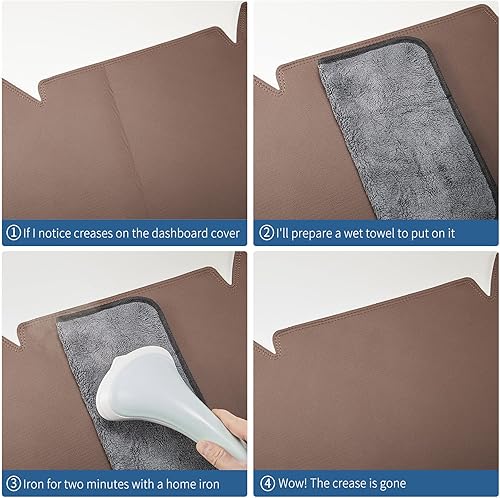 Miniatura 10 de Funda de cuero para salpicadero, protección solar compatible con Chevy Tahoe Suburban Denali Avalanche GMC YukonXL, Chevy Silverado Sierra 07-14