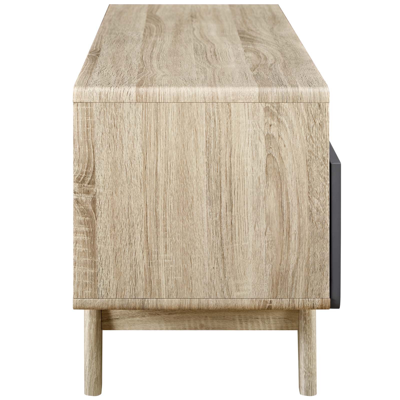 Modway Render Mid-Century Modern Low Profile 46 Inch TV Stand in Oak, 46