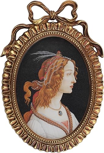 Marco de fotos de bronce de 5 x 7 pulgadas, marco ovalado de bronce vintage dorado antiguo con parte delantera de cristal, para colgar en la pared o