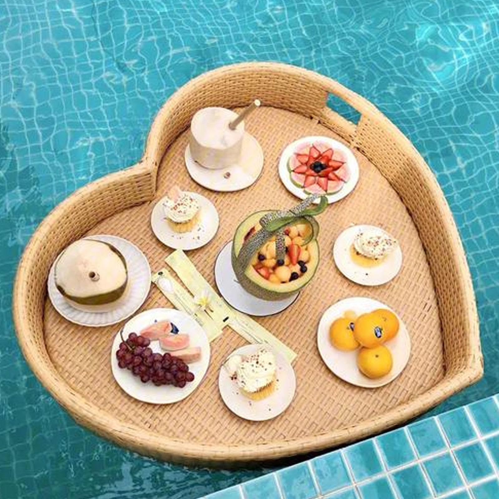 DFGHNBVC Swimming Pool Floating Tray Table,Floating Tray For Pool Serving Drinks,Brunch,Food On The Water Swimming Pool Floats For Adults And Pool Parties