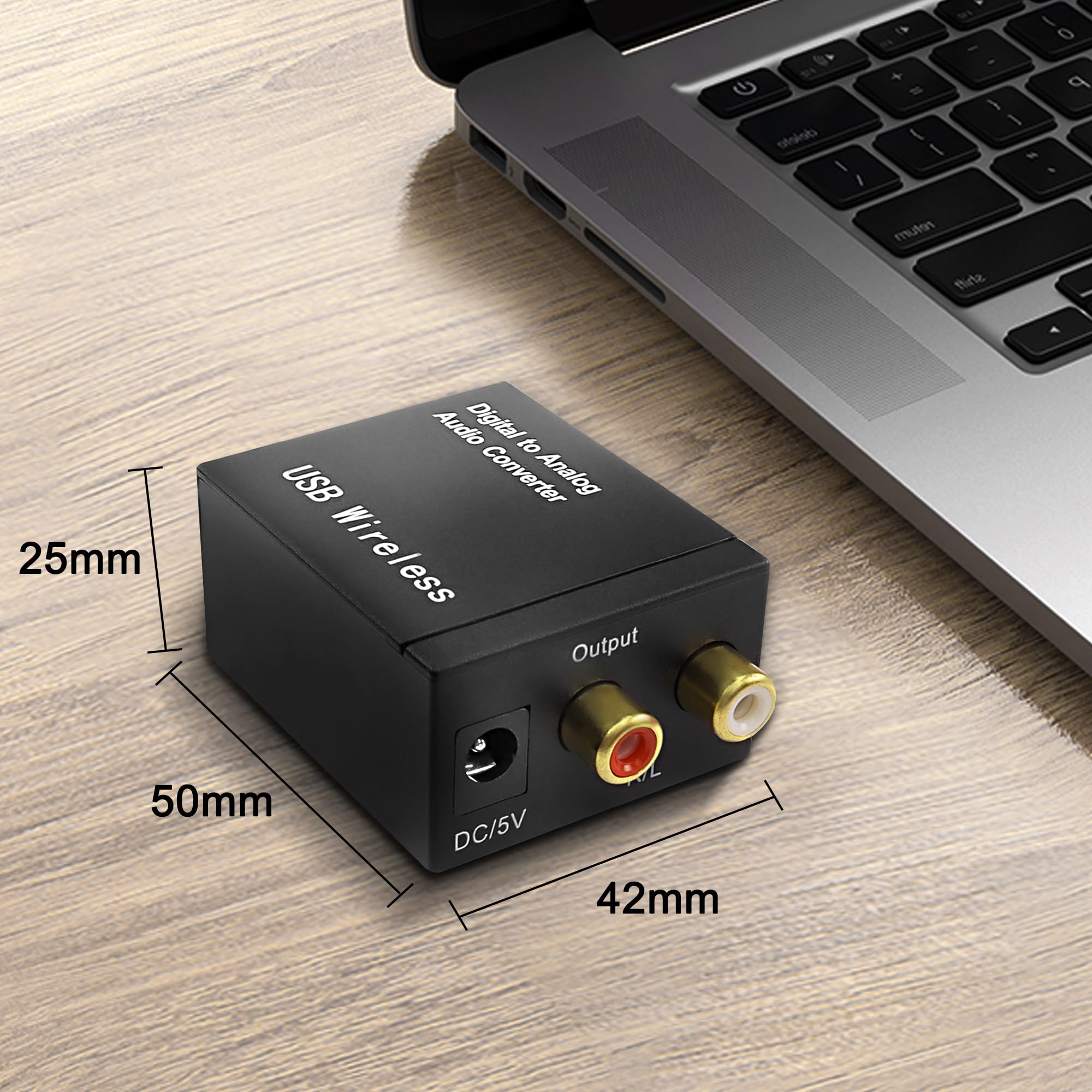 MEIRIYFA Convertitore audio digitale a analogico Bluetooth 5.0 ottico coassiale RCA con cavo fibra ottica