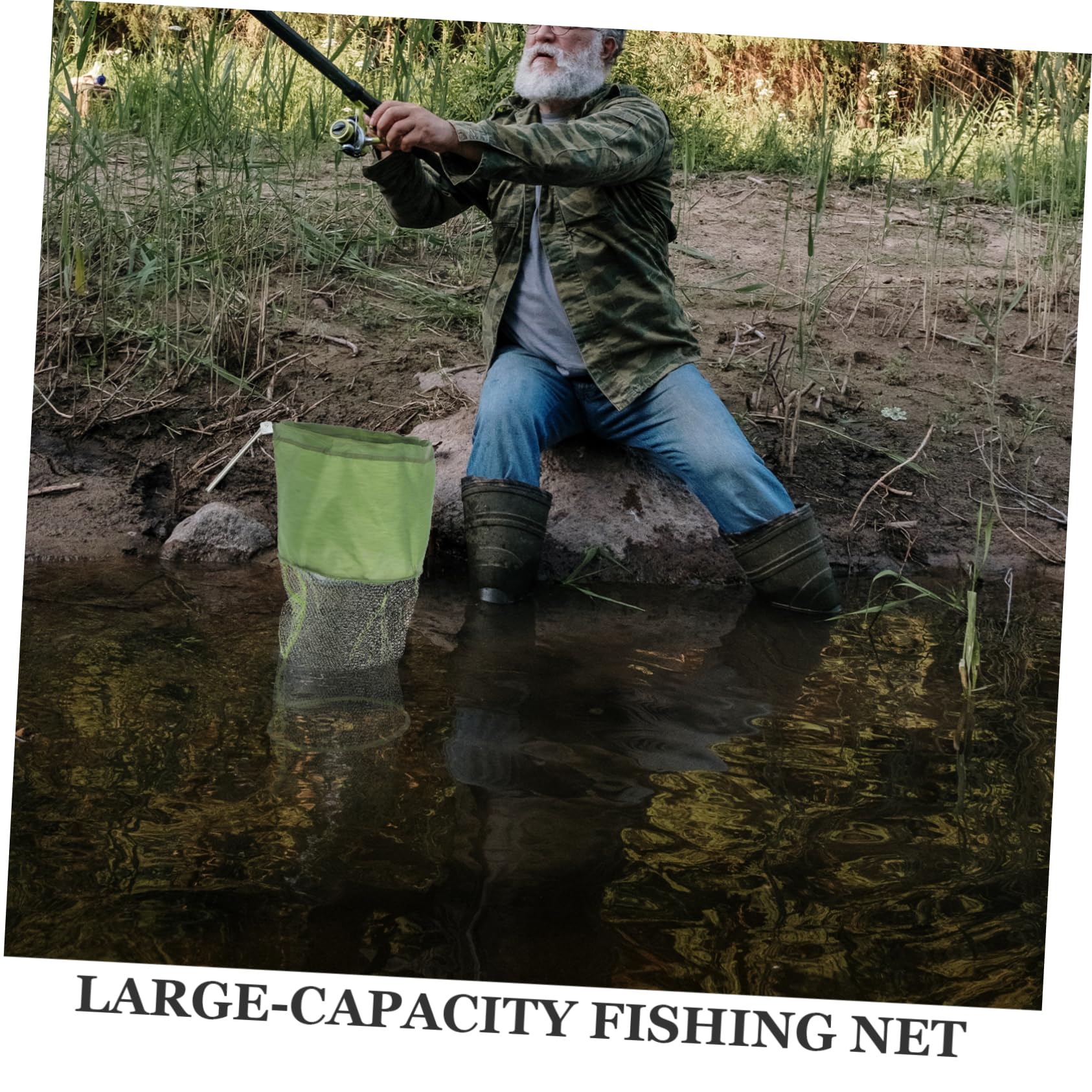 ibasenice Nassa da Pesca Pieghevole 2 Unità in Nylon e Tessuto Verde per Raccolta Aragoste Design Salvaspazio Accessorio per Pesca Sportiva