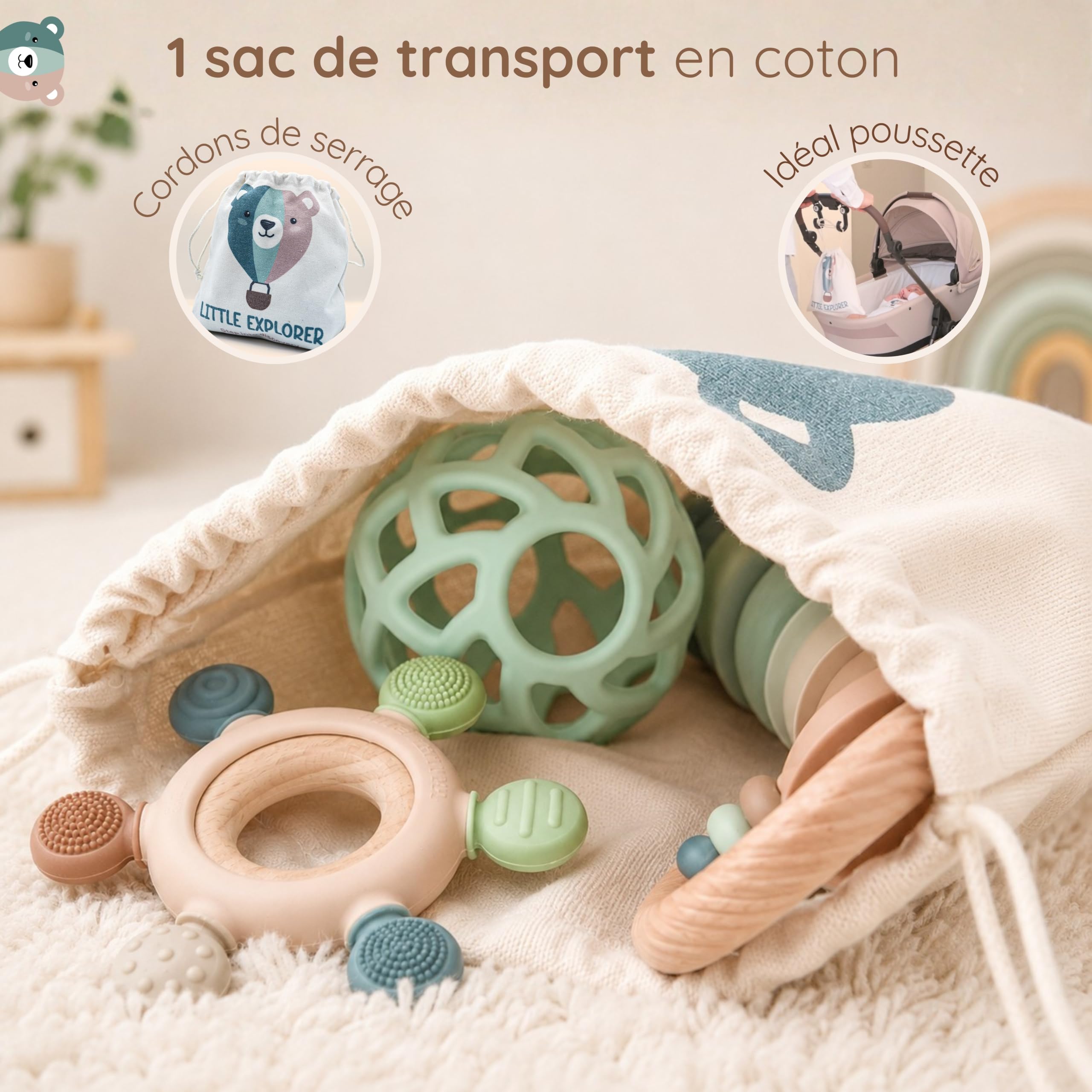 LITTLE EXPLORER - Jouet Eveil Bebe Montessori Cadeau Naissance 0-36M