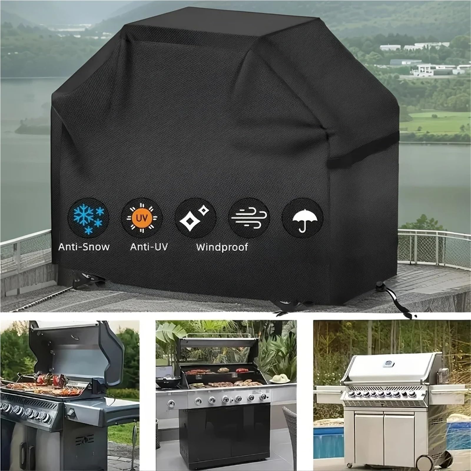 Housse de protection pour barbecue - 6 - Convient pour le camping et le barbecue - Accessoires essentiels pour la plupart des barbecues (XS (100 x 60 x 150 cm)