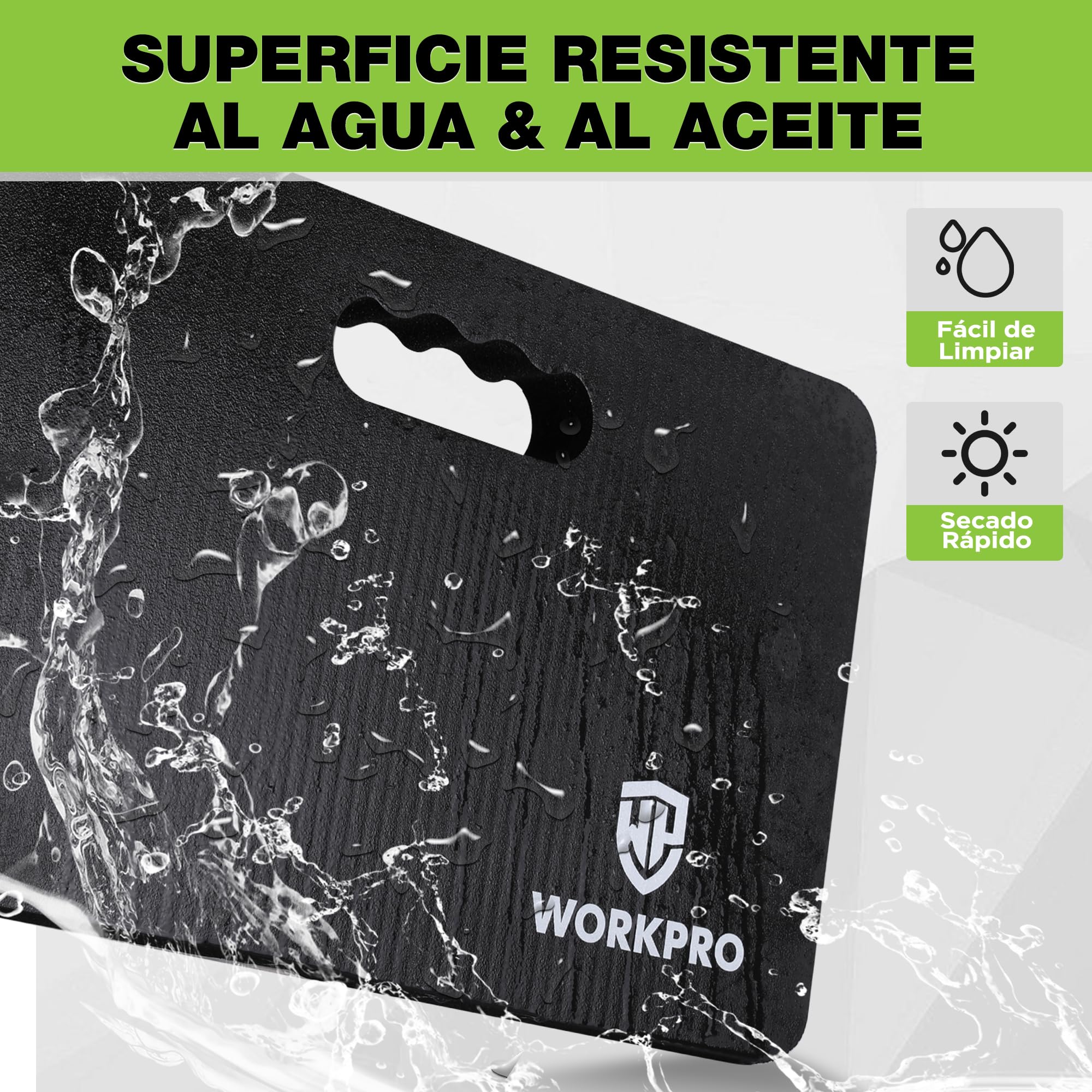 WORKPRO Almohadilla Gruesa para Rodillas 2 Piezas, 28 x 44 x 3,6 cm Colchoneta para Limpieza, Reparaciones, Hacer Ejercicio, Rezar y Yoga, Rodilleras para Jardinería y Trabajo al Aire Libre