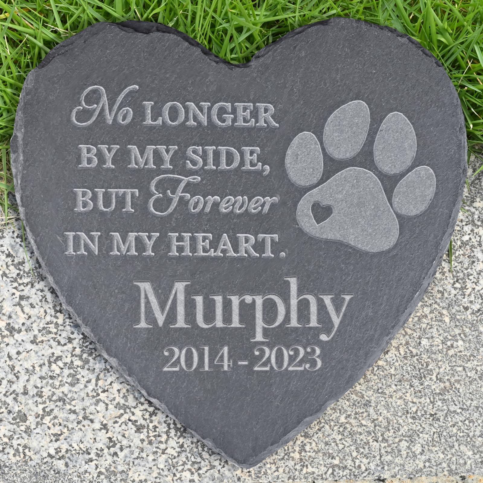 PEMIRSAYO Pet Memorial Stones, Gifts Personalized, Loss of Dog Sympathy Gifts, Bereavement for Pet, Grave Headstone, - Design B, 6''x6''/15x15cm