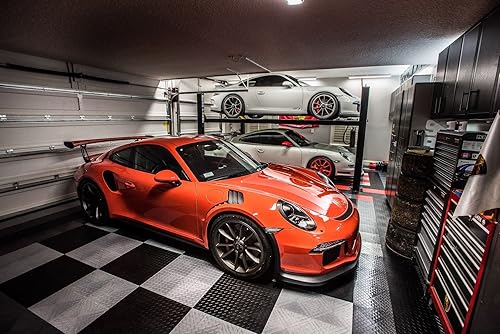 Miniatura 2 de RaceDeck - Chapa diamantada, resistente baldosa modular interconectable para piso de cochera, (baldosa individual), color blanco., RD12BLAK