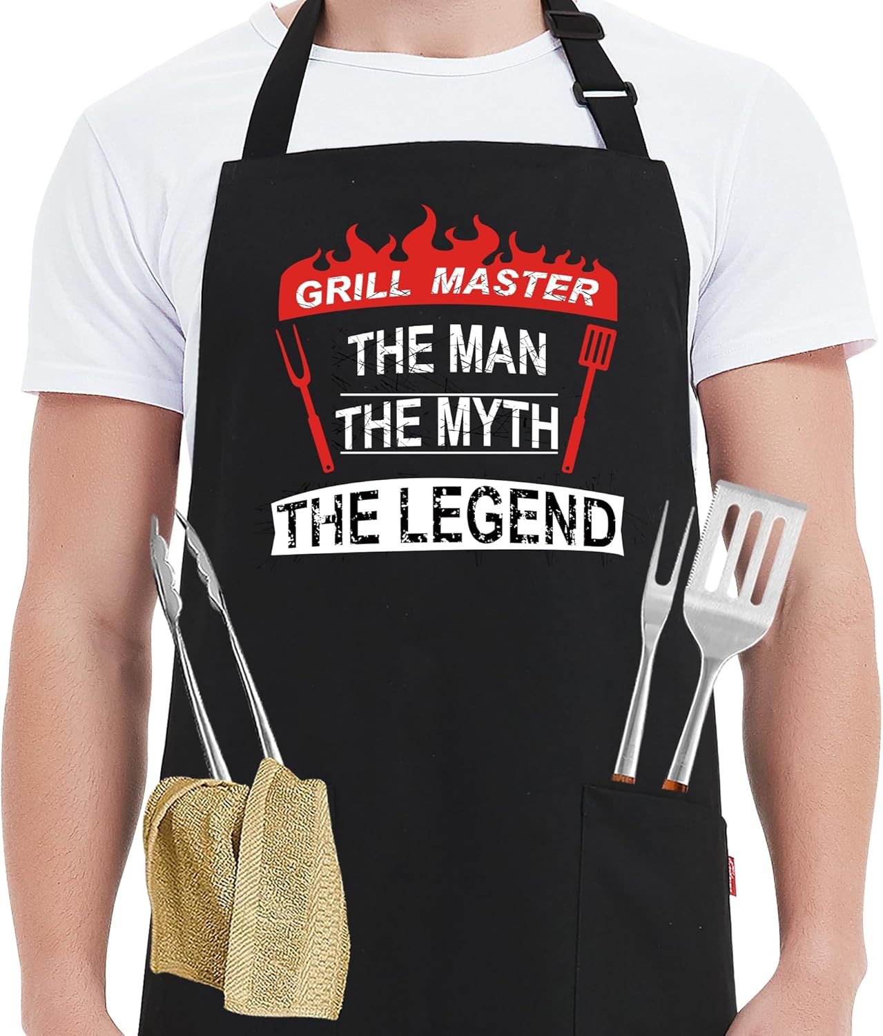 Kaidouma Grilling Aprons for Men - Funny Chef Cooking Grill BBQ Apron with 2 Pockets