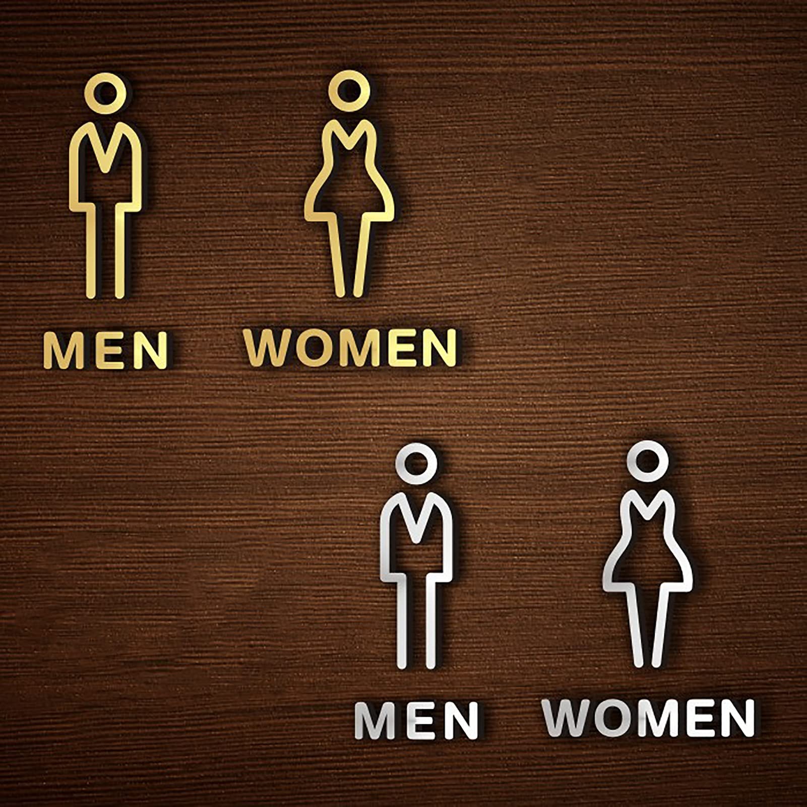 Nowoczesne tabliczki informacyjne do toalet, męskich i żeńskich, akrylowe na drzwi toalety unisex(Man+women)