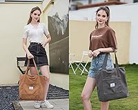 Vista 8 de Makukke Corduroy Totes Bag Women - Shoulder Hobo Bag Handbags Crossbody Bag Big Capacity Shopping Purses