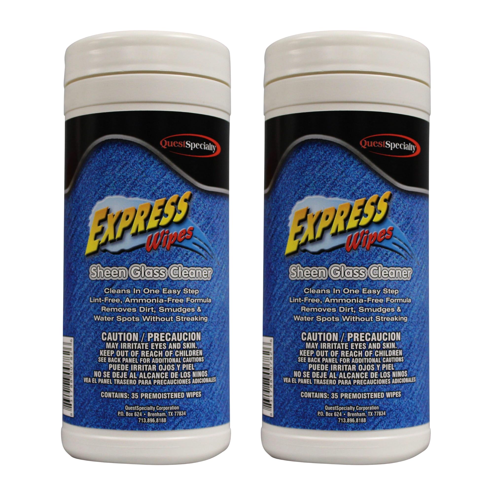 Quest 6490 EXPRESS WIPES Sheen Glass Cleaner 2 Pack