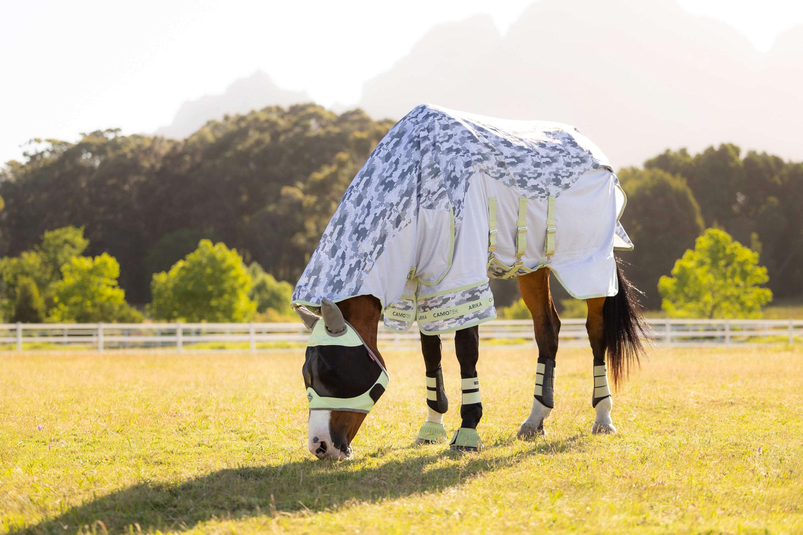 LeMieux Arika Camo-Tek Fly Rug - Alfombra de caballo ecuestre con moscas - Macaron - 6 pies 6 pulgadas