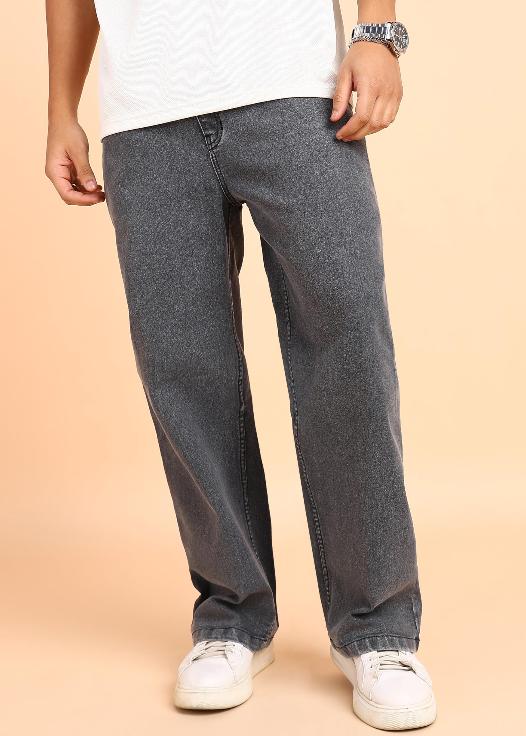 montrez Straight Fit Men Grey Jeans-picture-11
