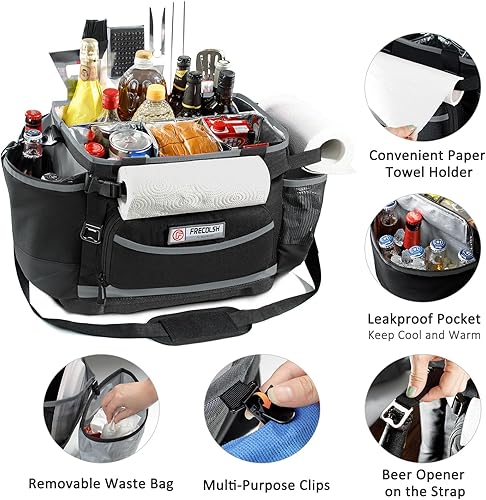 Miniatura 4 de Organizador grande para parrilla con base dura, organizador de barbacoa Blakstone, organizador de utensilios de picnic y campamento, artículos