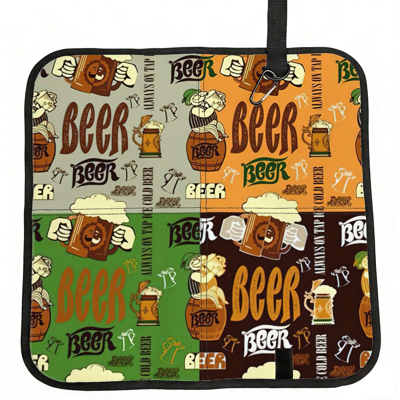 YQxwJL Beer Print Foldable Seat Cushion, Oxford And Pvc Waterproof Portable Seat Pad For Outdoor Camping Hiking