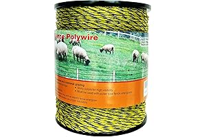 Upgraded Electric Fence Polywire: 1722 Feet/525 Meters of Reliable Conductivity and Rust Resistance