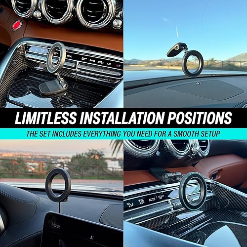 Miniatura 6 de CARMOUNT Soporte magnético ajustable para automóvil  Soporte de teléfono para salpicadero, rotación e inclinación de 360, opciones universales y