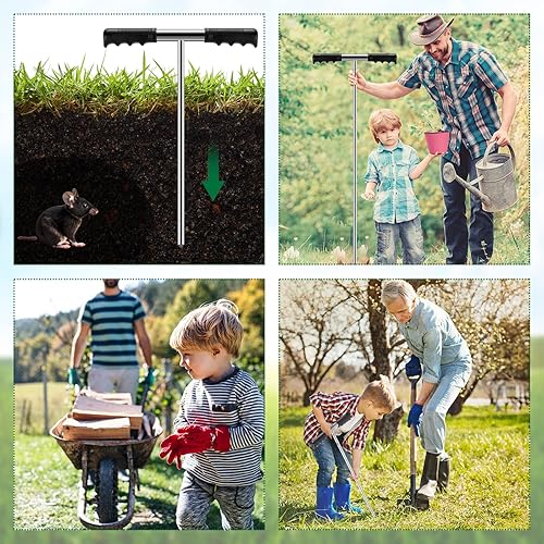 Miniatura 6 de Zonon 2 piezas de sonda de acero inoxidable para tierra de 32 a 48 pulgadas, herramienta localizadora de tanque séptico ajustable, varilla de sonda