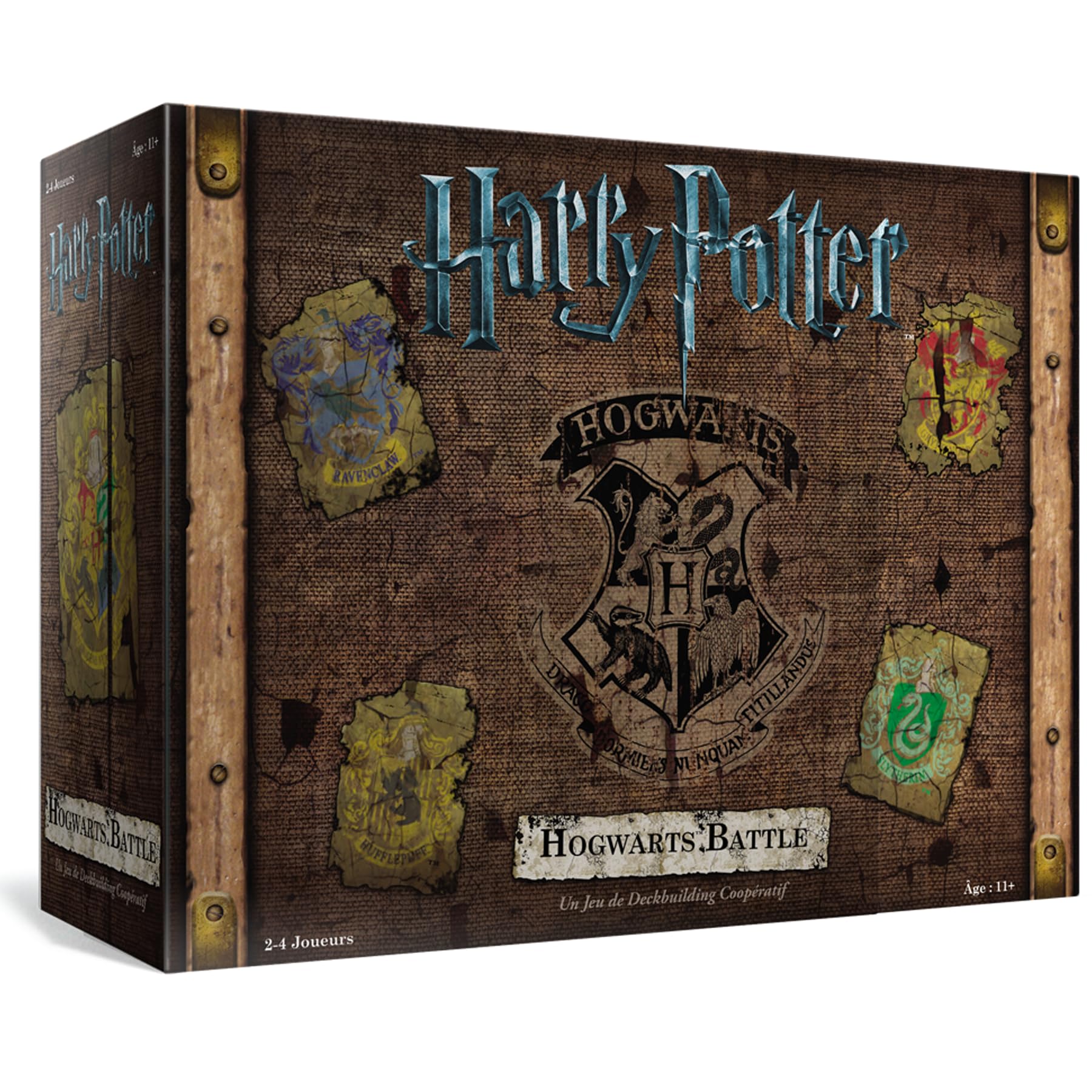 Asmodee - HARRY POTTER : BATAILLE À POUDLARD - Jeu de Société Coopératif pour Enfants Dès 11 Ans - Jeu de Deckbuilding - Univers Magique Inspiré des Livres - 2 à 4 Joueurs - En Français - USAopoly