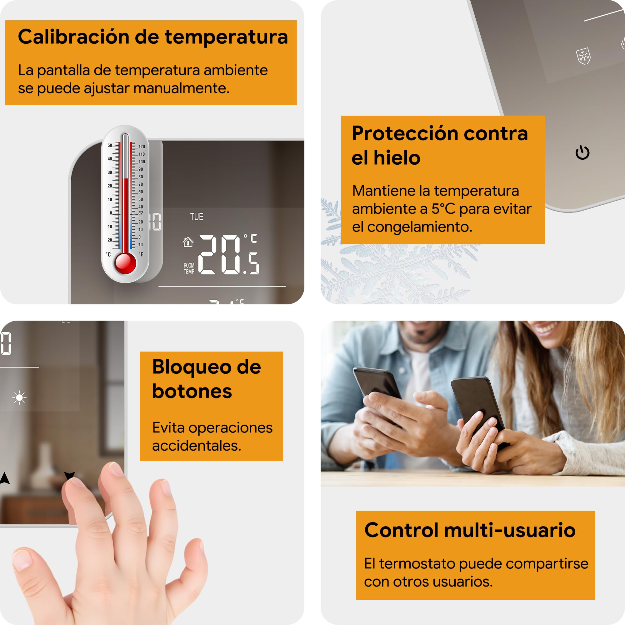 Termostato Calefaccion WiFi 2 Hilos,Termostato Caldera con batería,Termostatos programable Diariamente,Compatible con Google Assistant y Alexa,Controlable a Distancia a través de Tuya Smart