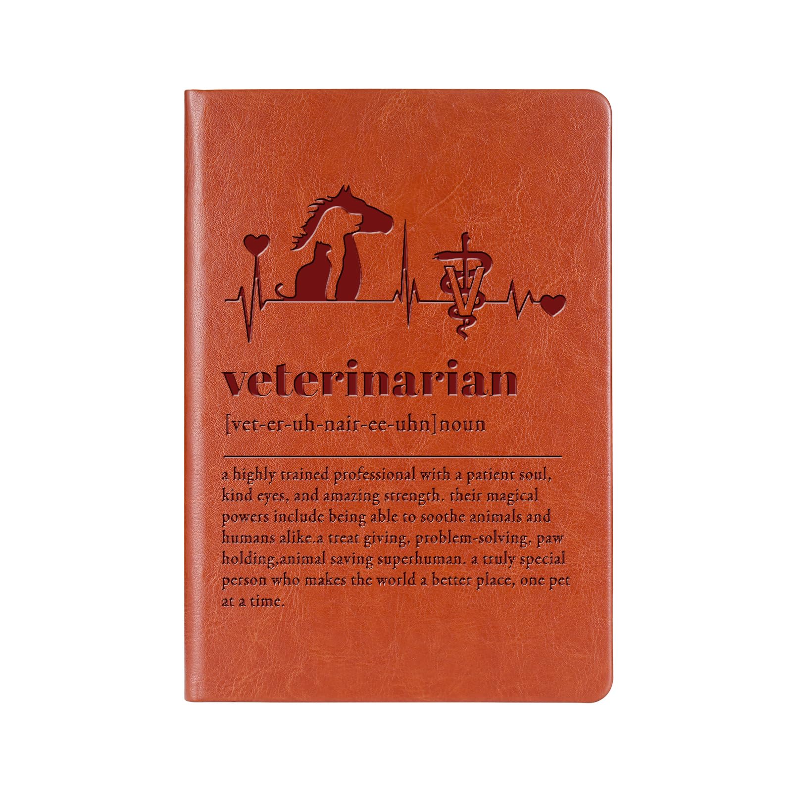 WHLBHG Veterinarian Gift Vet Tech Leather Notebook Veterinary Tech Animal Rescue Gifts Vet Tech Student Graduation Gift (Vet-5)