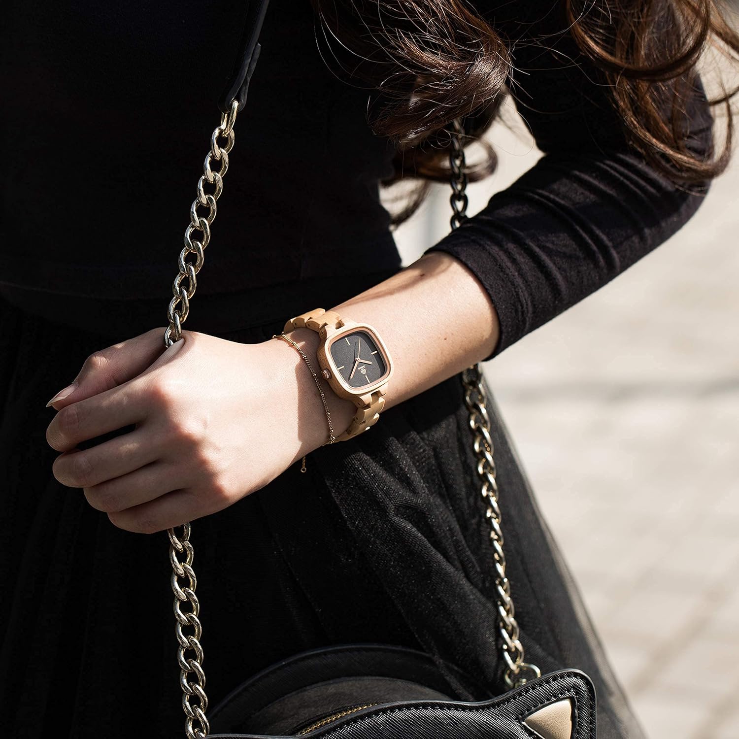 ZEITHOLZ Orologio da polso da donna, in legno, analogico, al quarzo, in legno di cavallo, 100% legno naturale con movimento al quarzo giapponese