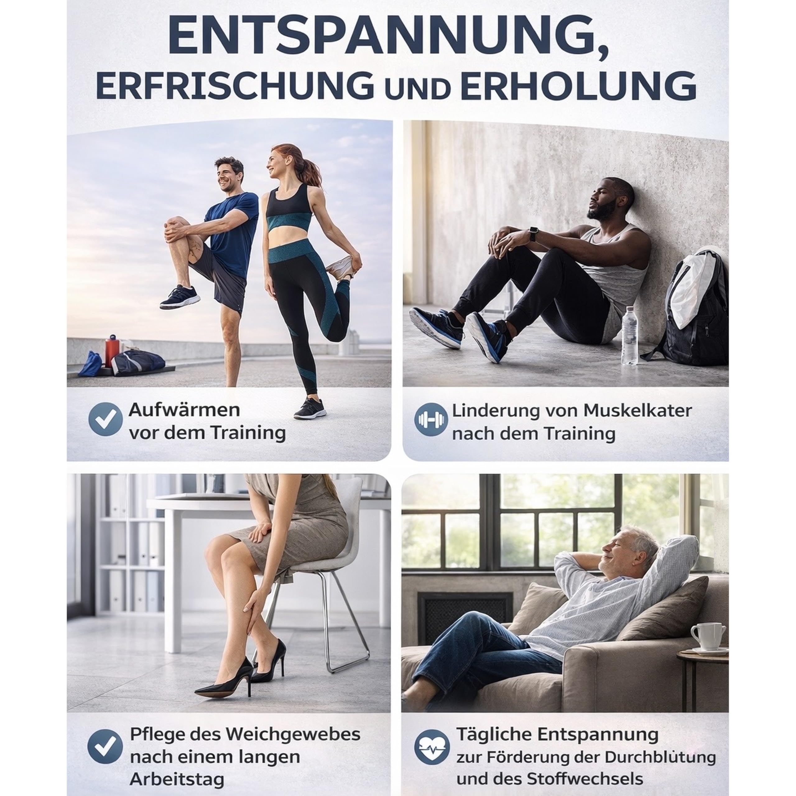 MoCho® Beinmassagegerät Lymphdrainage Gerät Recovery Boots Luftdruck – Elektrische Beinmassage mit Kompression für Durchblutung & Regeneration – Massagegerät Beine gegen Schmerzen & Muskelkater
