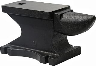 Easmvetaln 100 lb Cast Iron Single Horn Blacksmith Anvil - 60HRC Hardness, 70% Rebound, Large 10.5x5" Surface for Forging & Shaping