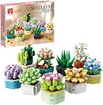TYCOLE Tiny Flowers Succulents Artificial Plant Set-Creative Botanical Building Block 9 in 1 Toy, Botanical Collection for Office&Home Decor,Christmas Birthday Gift for Adults and Kids 8-12(832 PCS)