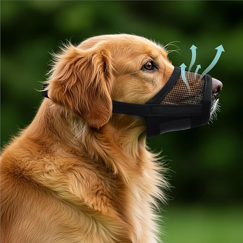Focinheira para Cães Evollax em Malha Respirável, Extra Grande (XL), Preta
