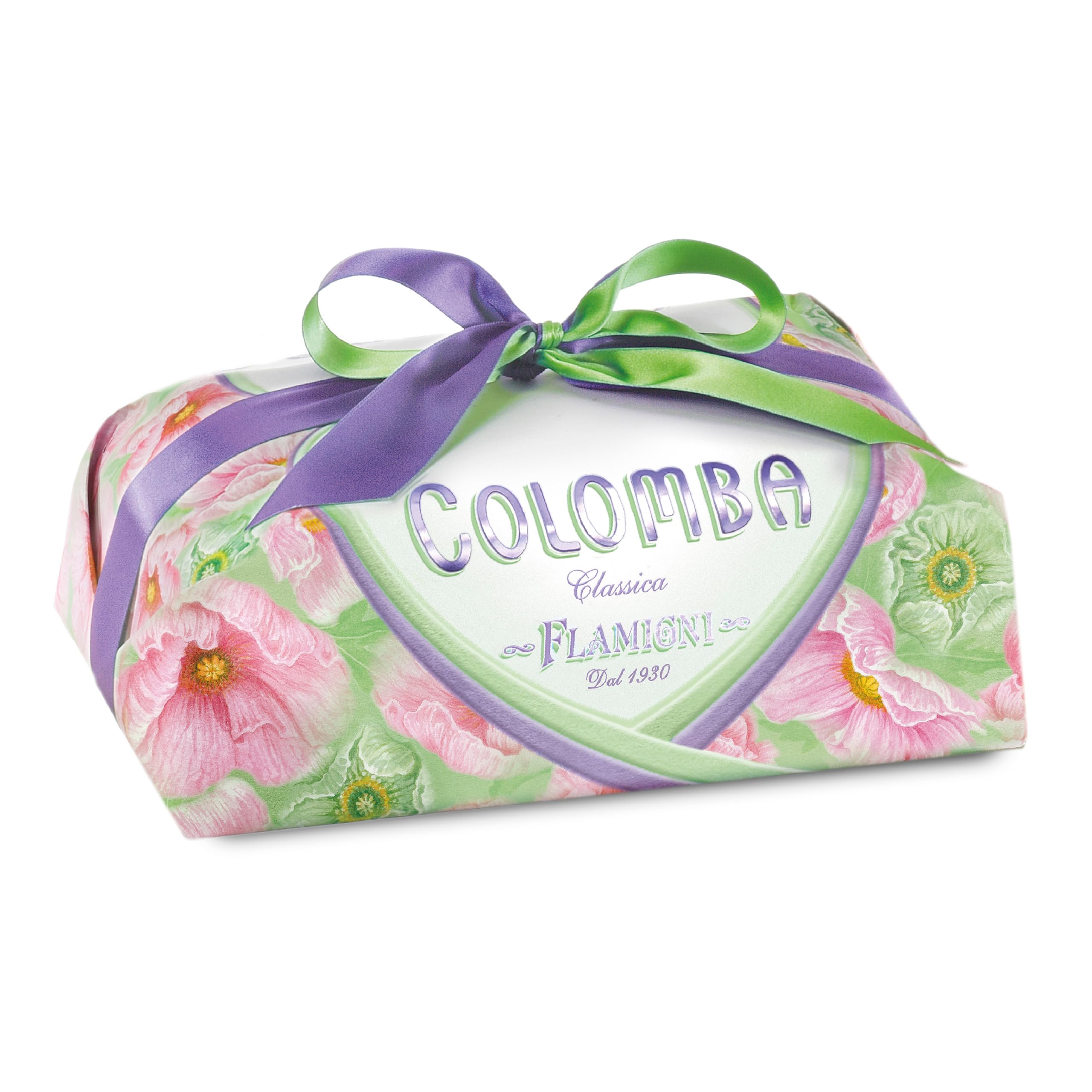 FLAMIGNI Colomba Pasquale Classica da 750g, con Arancia Candita e Uva Sultanina, Lievitazione Naturale, Glassa alle Mandorle, Incartato a Mano, Dolce Tradizionale Made in Italy