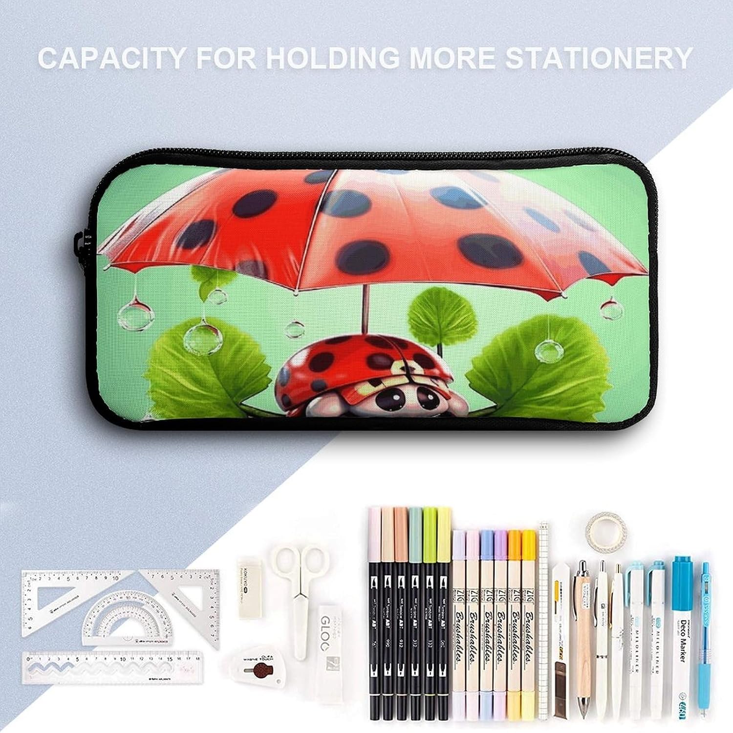 Funny Ladybug Pen Cases Zipper Pencil Bag image 3