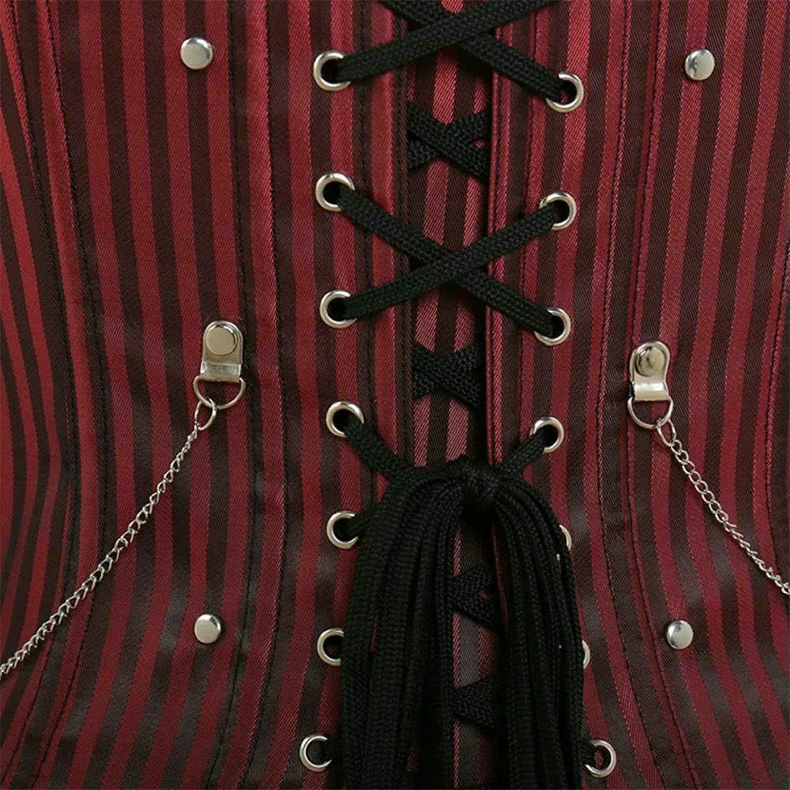 Ceinture amincissante Femme Overbust Corsetto Donne Sexy Gotico Zip Fibbia Steampunk Bustier Top Gilet Punk Rock Stile Abbigliamenti-Black-l