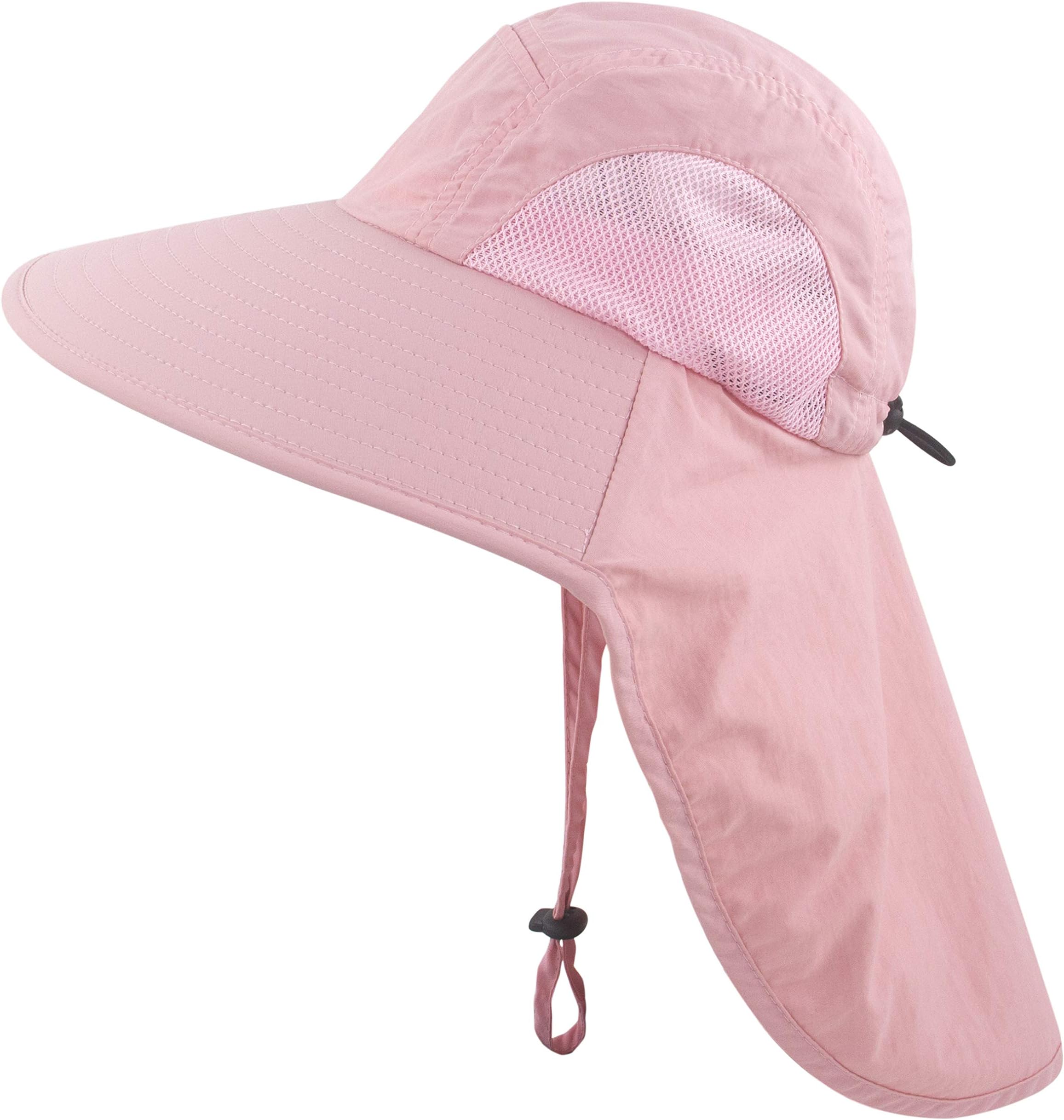 MuryobaoKids Girls Boys Summer Sun Hat UV Protection UPF50+ Hats Mesh Bucket Cap for Beach Fishing with Neck Flap