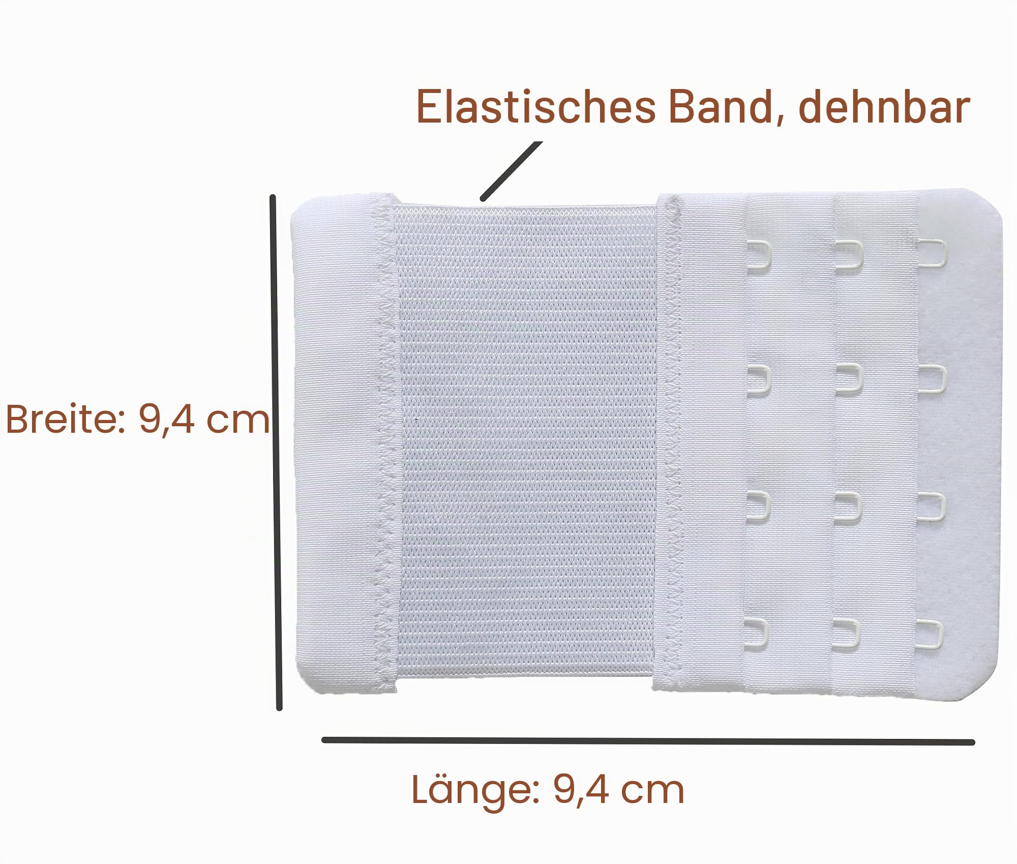 Magicmode BH Verlängerung BH-Verlängerer 4 Haken Bra Extenders Elastische Stretchy BH Extensions Strap, 3 Stück
