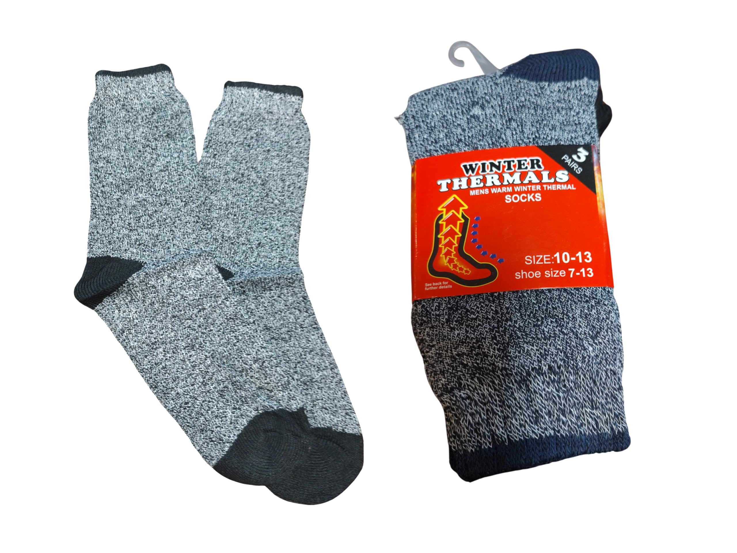 KC Republic Mens Winter Thermal Heated Heavy Duty Warm Crew Socks Size 10-13