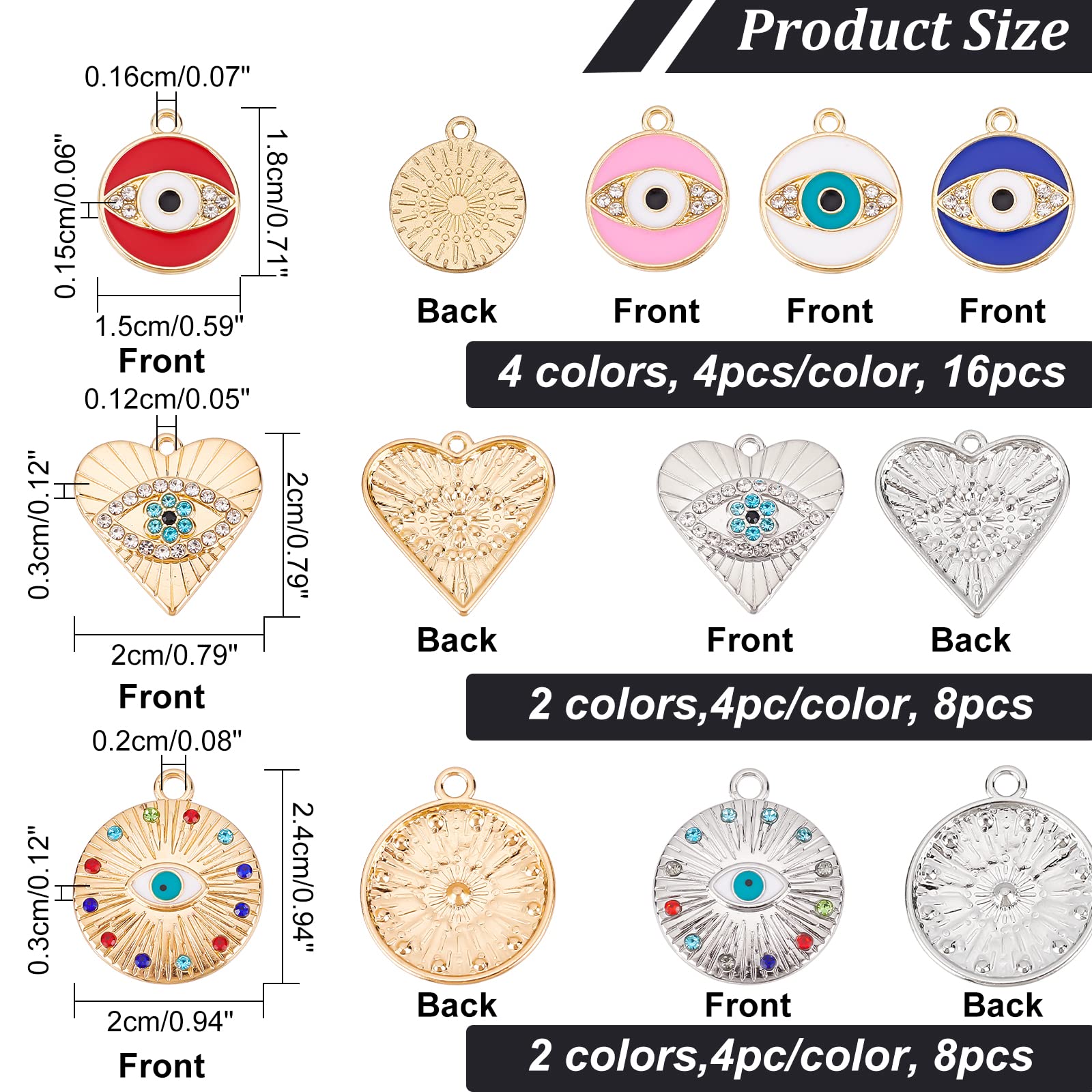 Ciondoli Tarocchi In Acciaio Inox - Kit 6 Stili Con Strass Per Creare Gioielli Fai Da Te - Foto 2