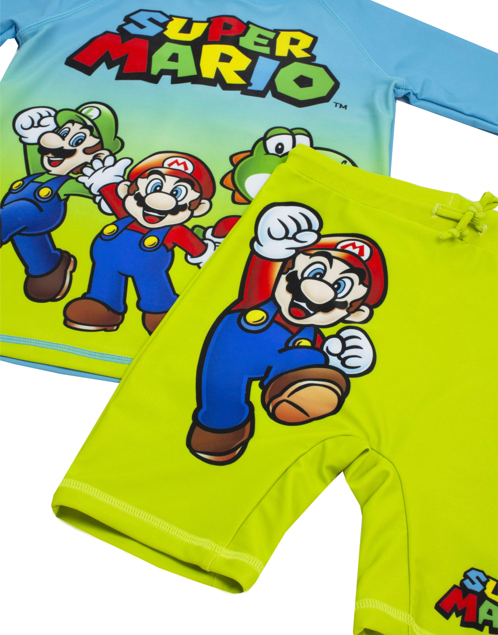 Super Mario Maillot de Bain Boys UV50 Soleil Soleil Deux Pièce Haut & Shorts Cos