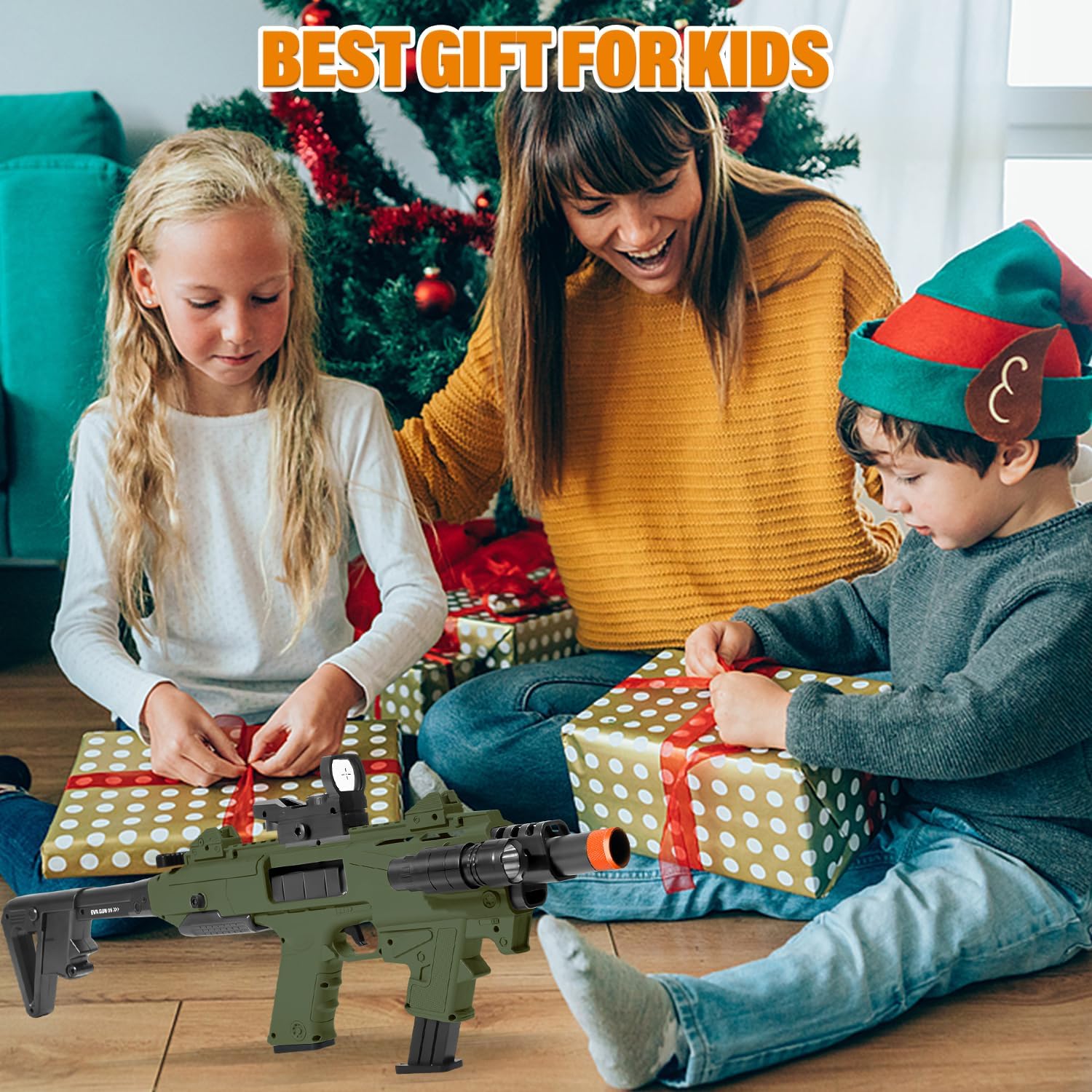 Soft Bullet Toy Gun Blaster Soft Bullet Toy Dart Hand Gun Pistol Foam Shell ejecting Blasters with 2 Clips, Gifts for Boys Girls Adults Age 8+