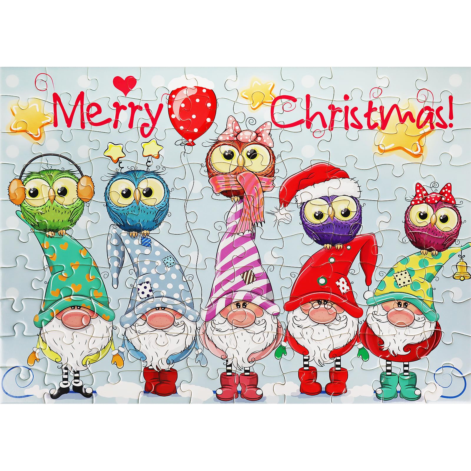 MISITU 100 Teile Weihnachten Puzzle für Erwachsene Puzzle 100 Teile Weihnachtselfen Puzzles Geschenk für Kinder ab 6 Jahren