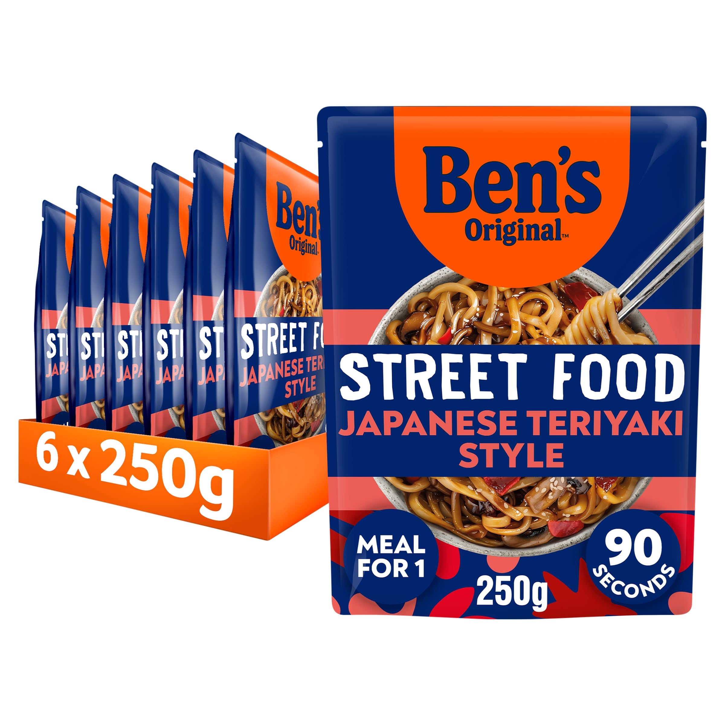 BEN'S Original RTH Street Food Japanese Sweet Teriyaki Style, Bulk Multipack 6 x 250g