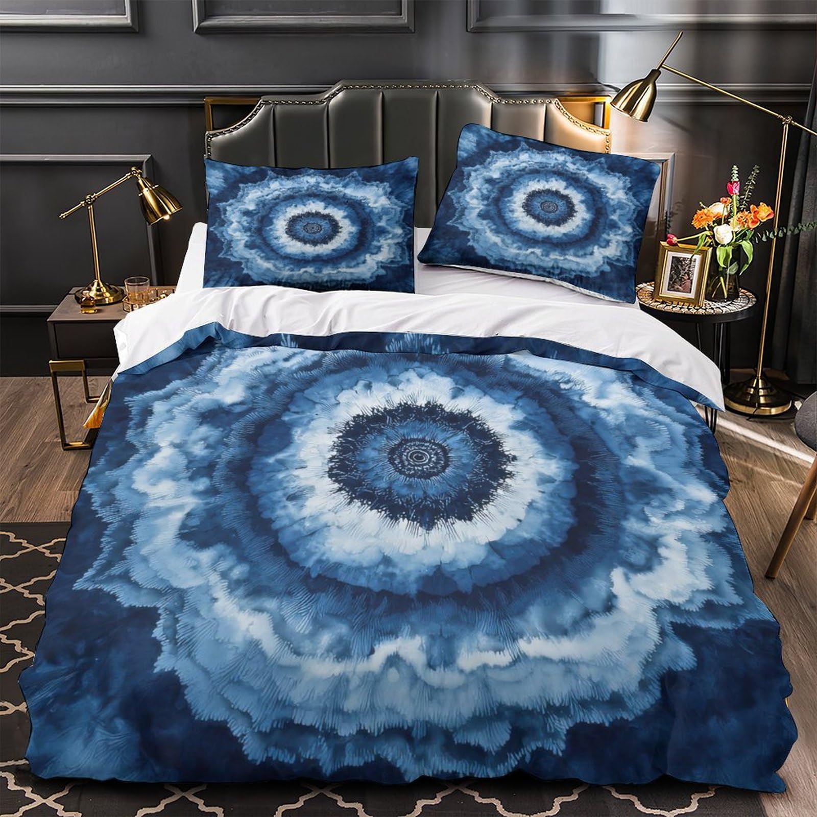 Parure de lit cercles abstraits pour chambre ado et enfant