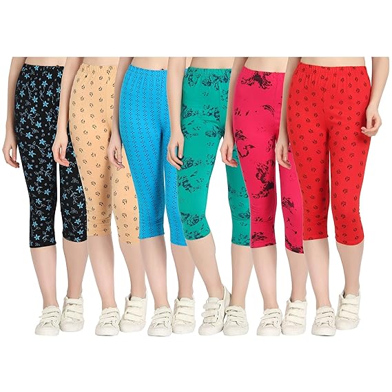 Printed Capri for Womens/Girl Pack of 6